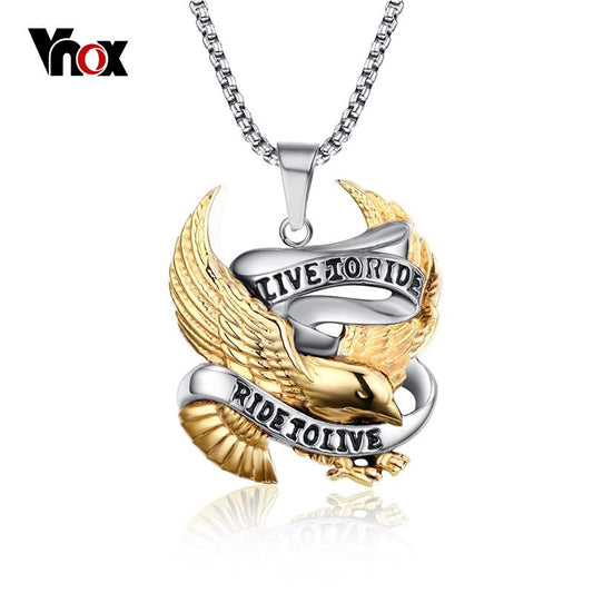 Vnox Eagle Necklace Pendant for Men